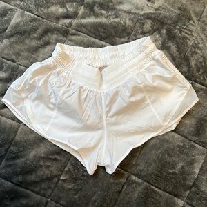White Lululemon Hotty Hot Shorts Size 4